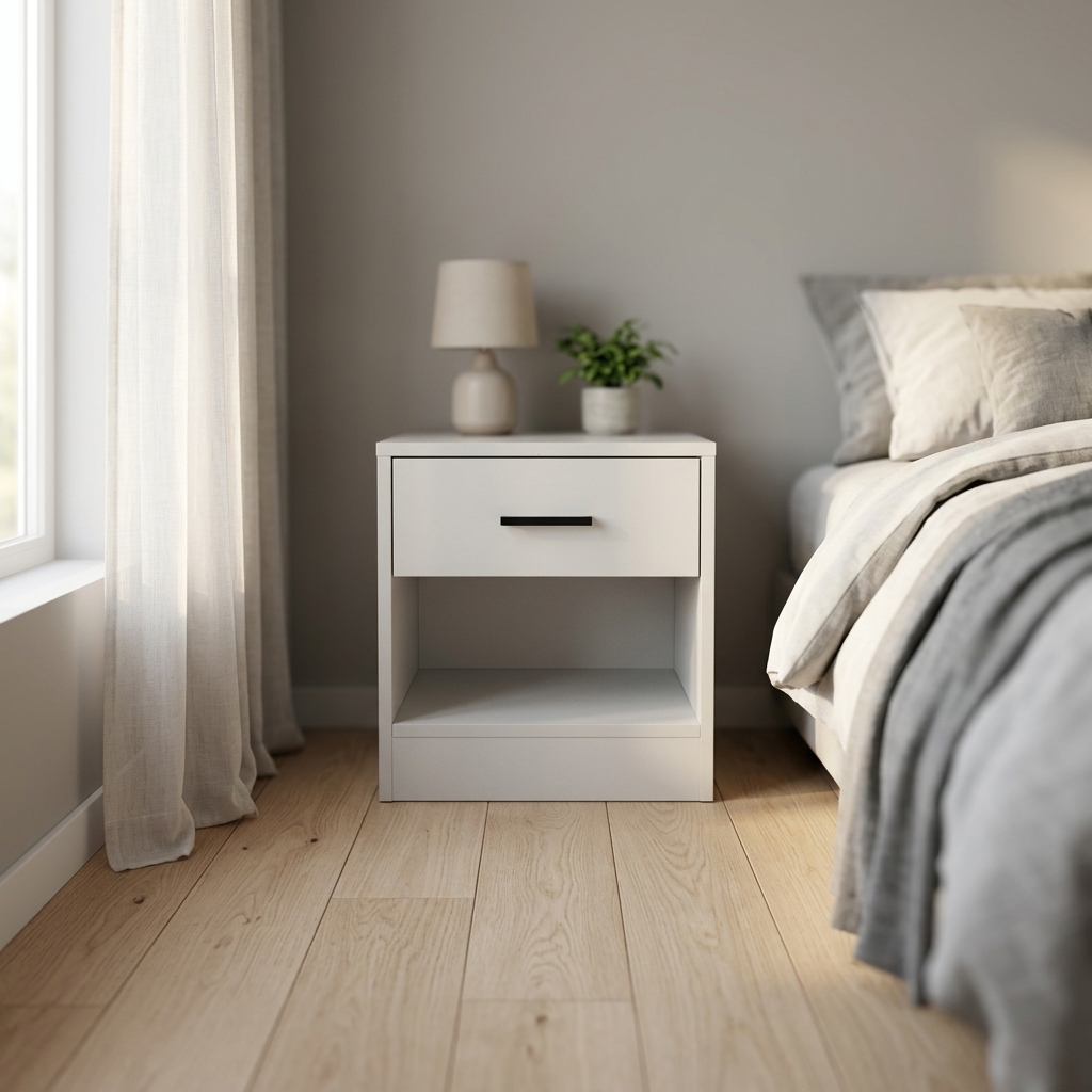 Modern Nightstand with Hidden Compartment, Bedside Table with Secret Storage Drawer for Valuables