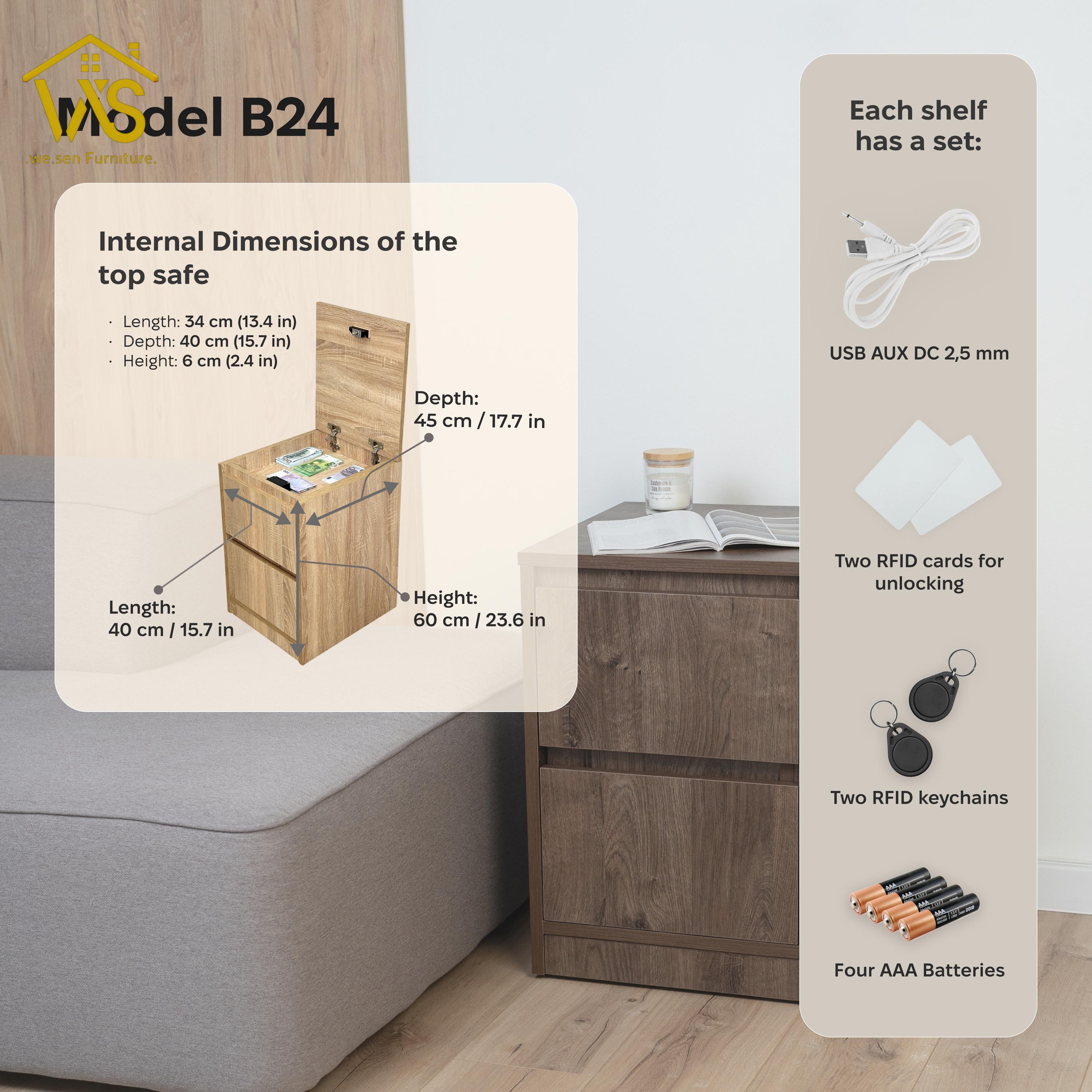 Minimalist nightstand with hidden storage