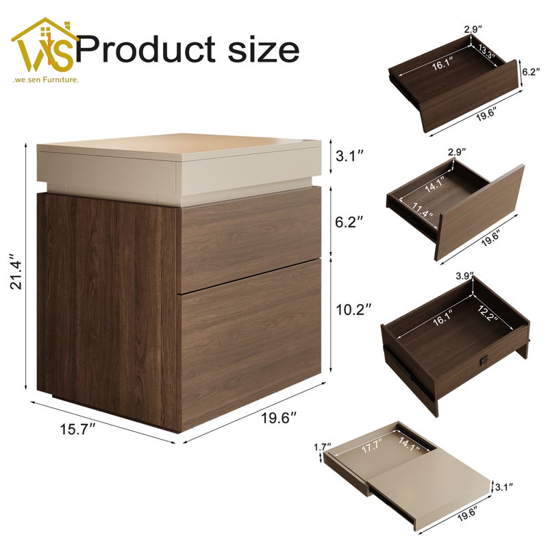 Nightstand with hidden safe compartment Concealment furniture