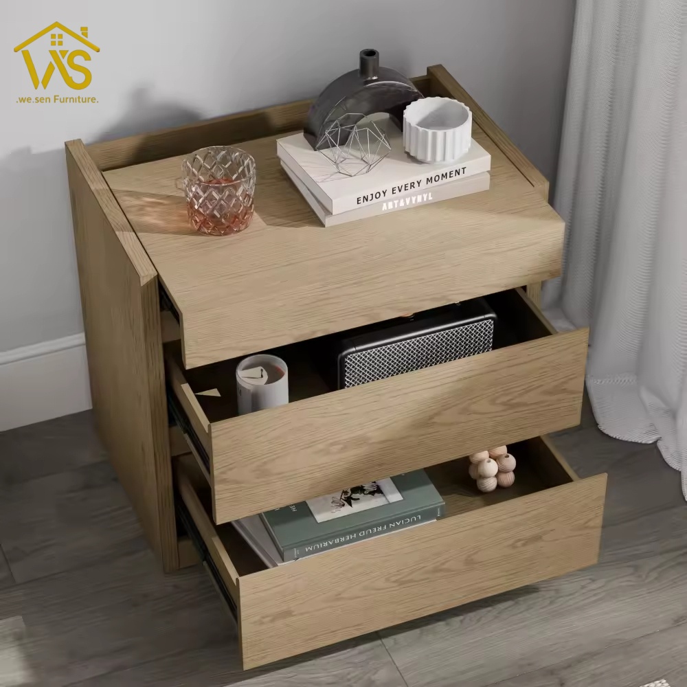 Modern nightstand with hidden compartment for valuables