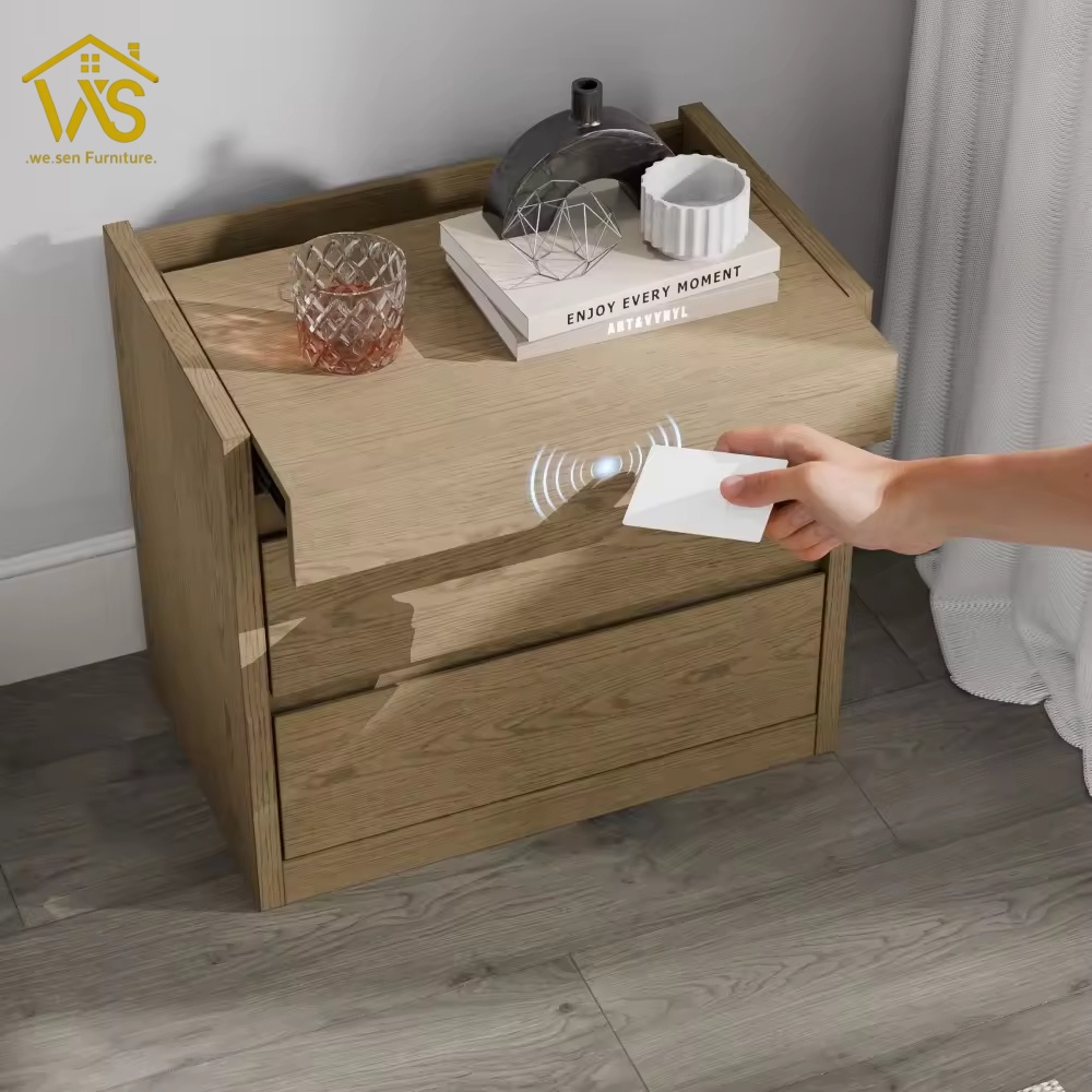 Modern nightstand with hidden compartment for valuables