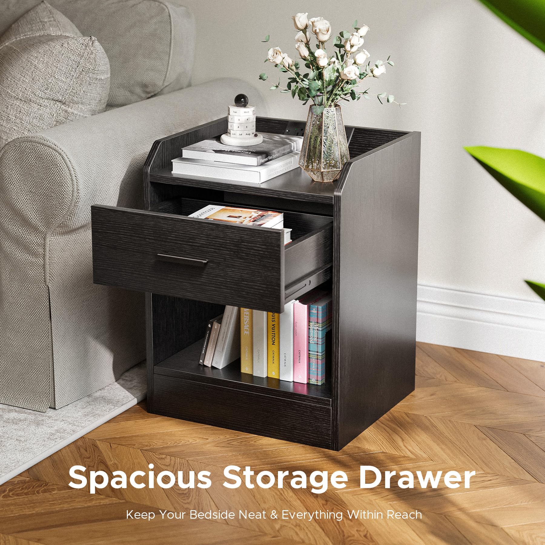 Nightstand with hidden safe compartment