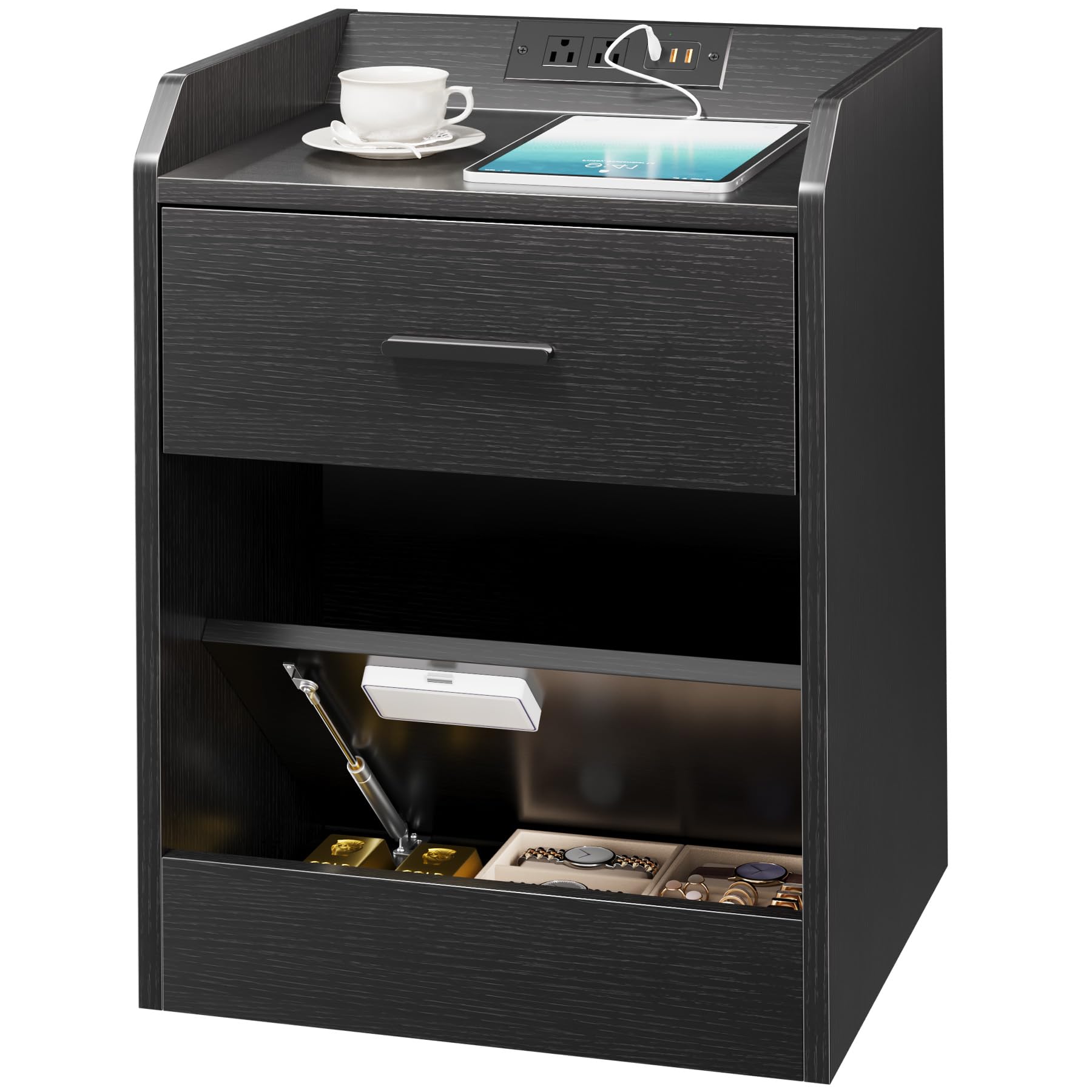 Nightstand with hidden safe compartment