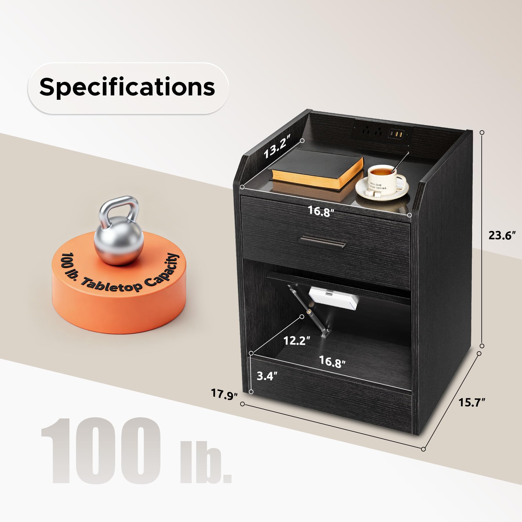Nightstand with hidden safe compartment