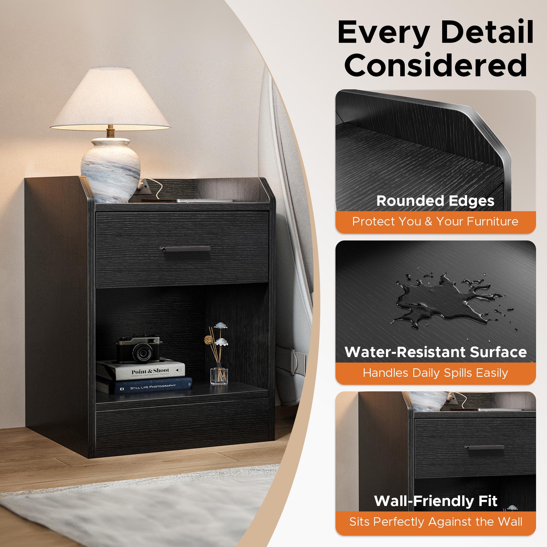 Nightstand with hidden safe compartment