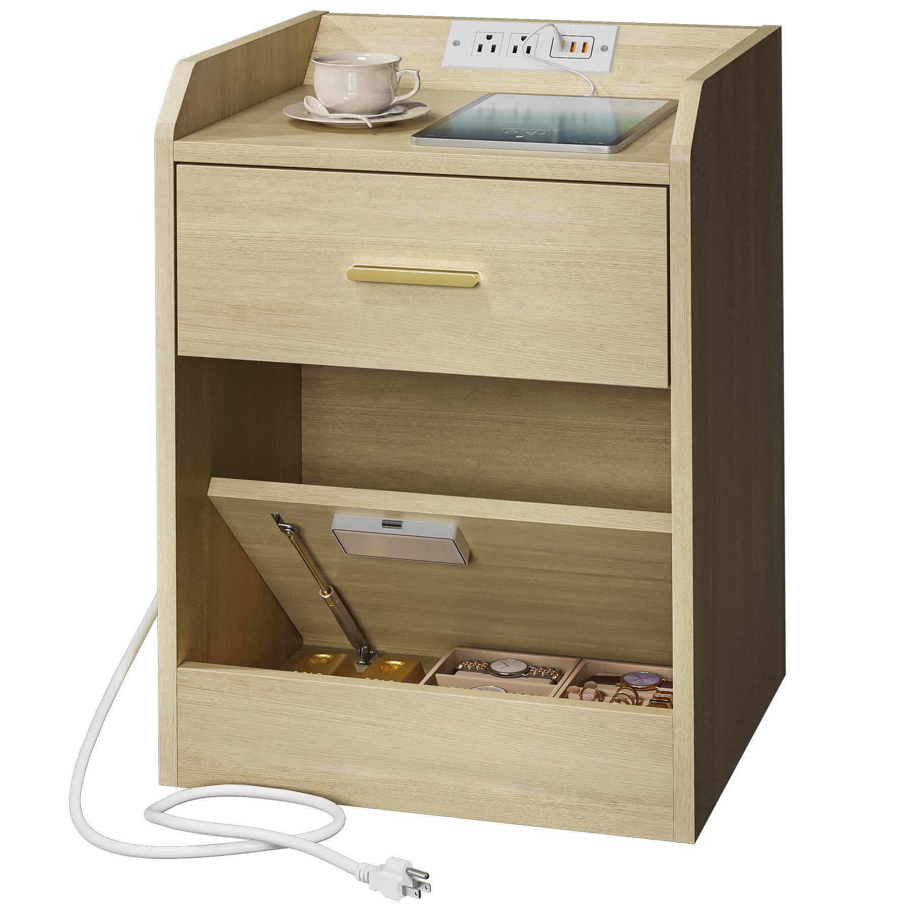 Nightstand with hidden safe compartment