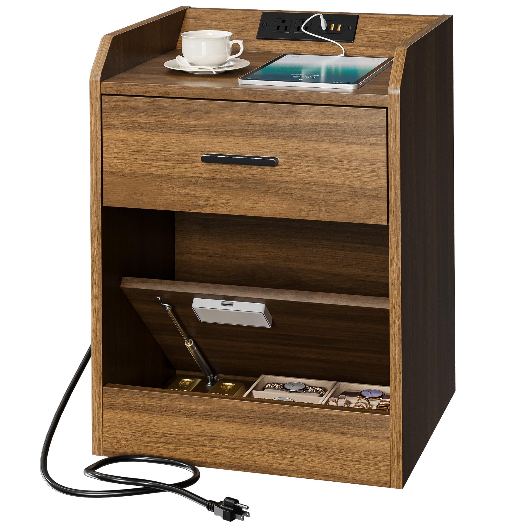 Nightstand with hidden safe compartment