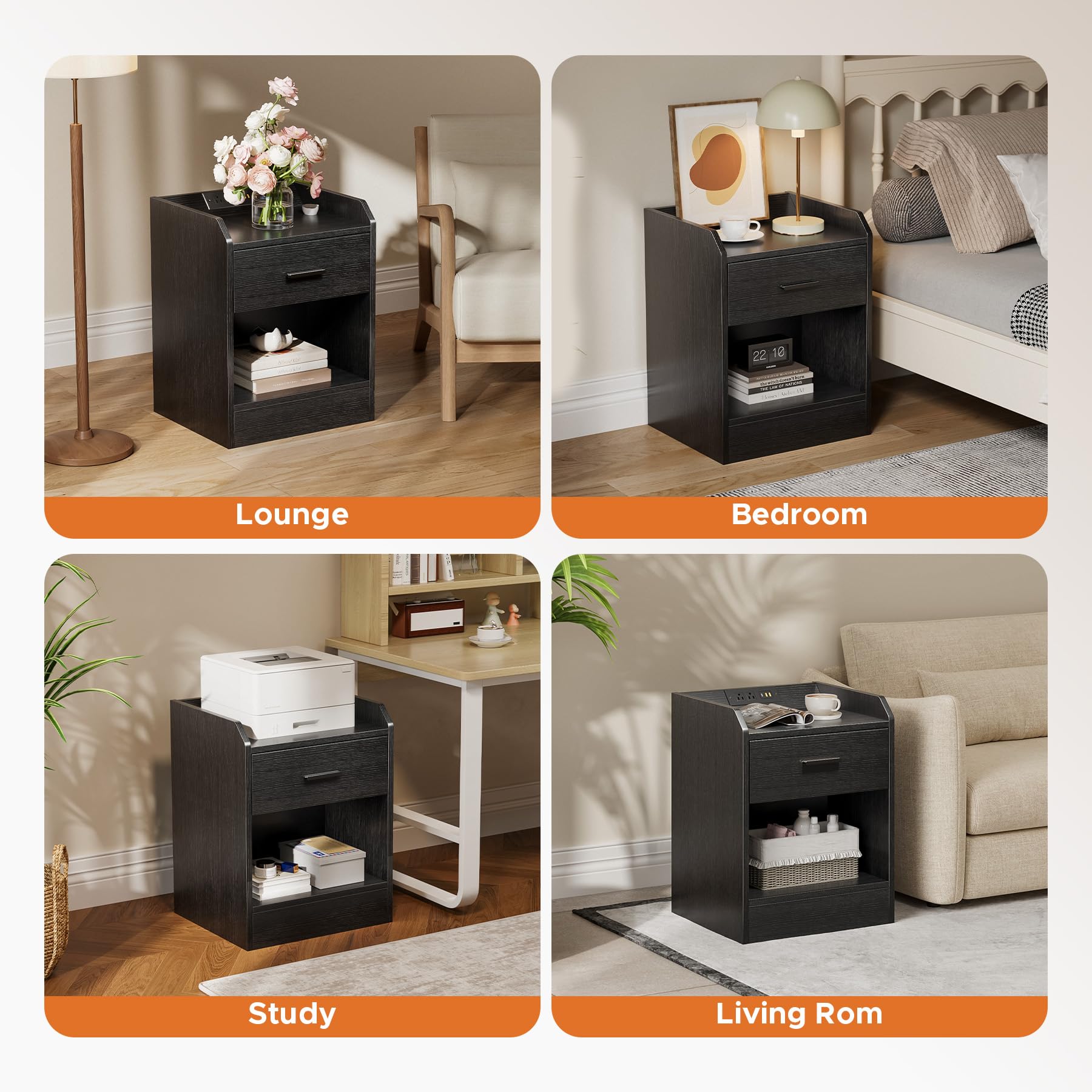 Nightstand with hidden safe compartment