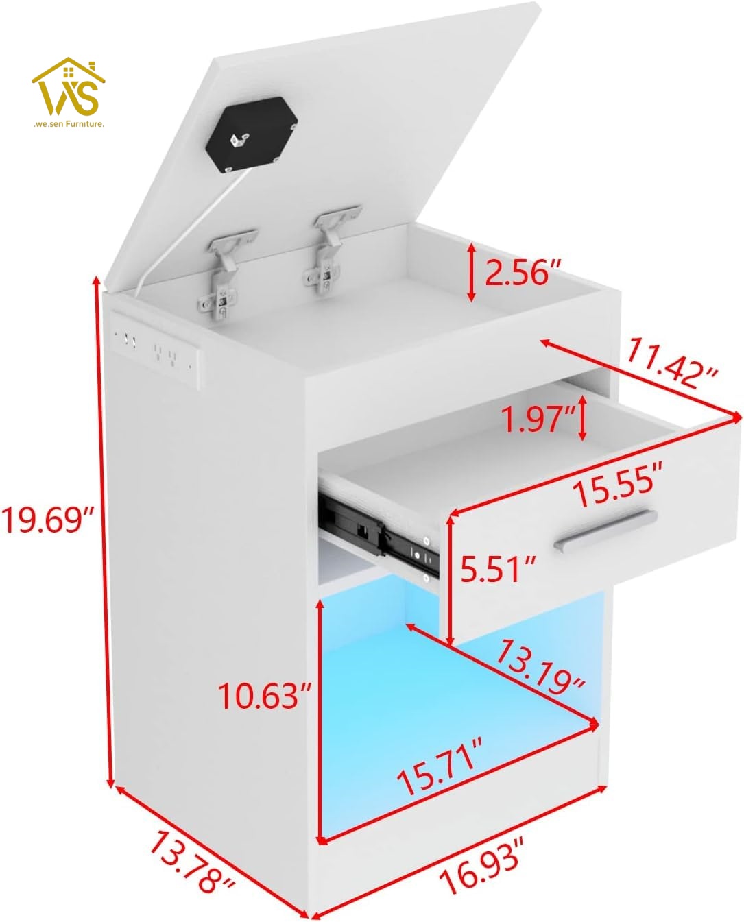 Modern nightstand with undetectable hidden stash