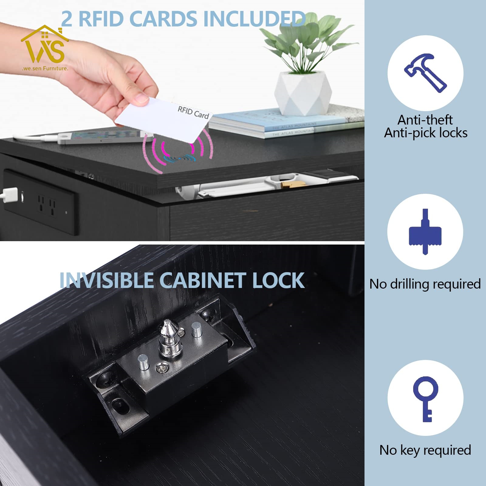 Modern nightstand with undetectable hidden stash