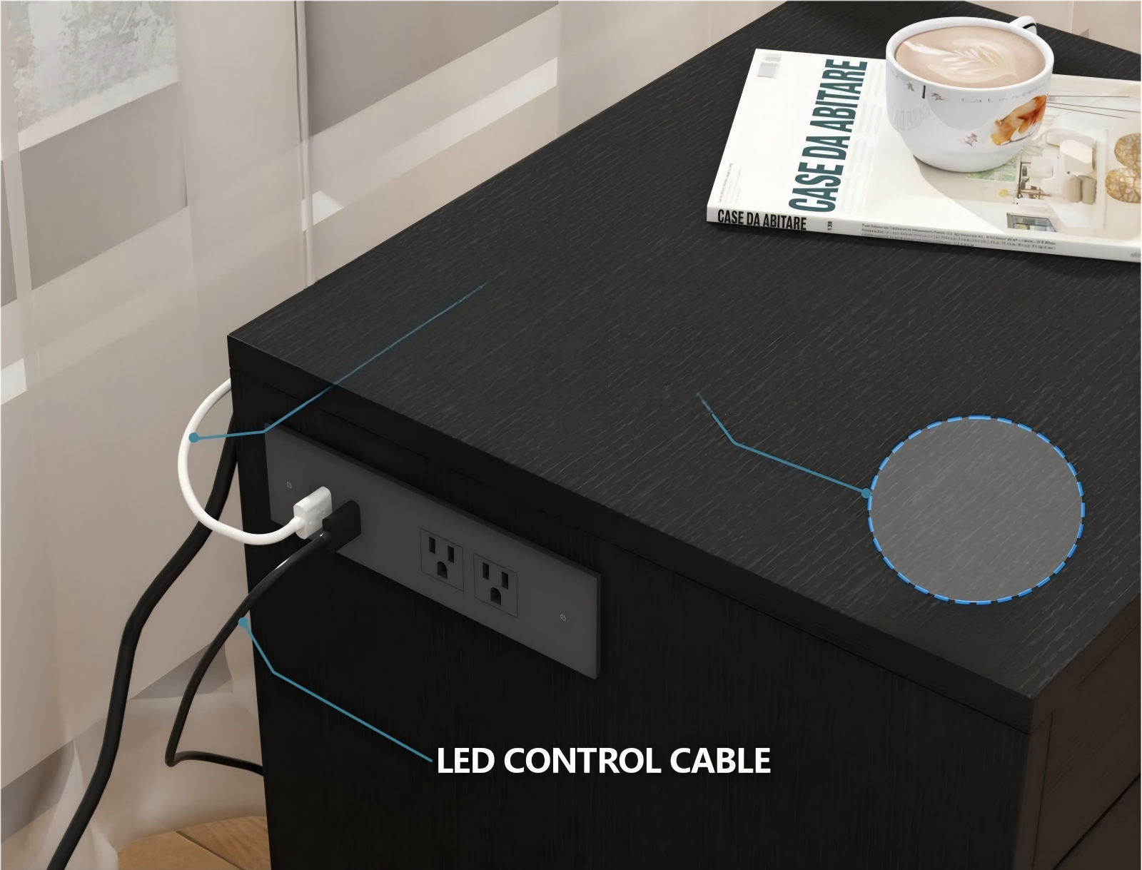 Modern nightstand with undetectable hidden stash