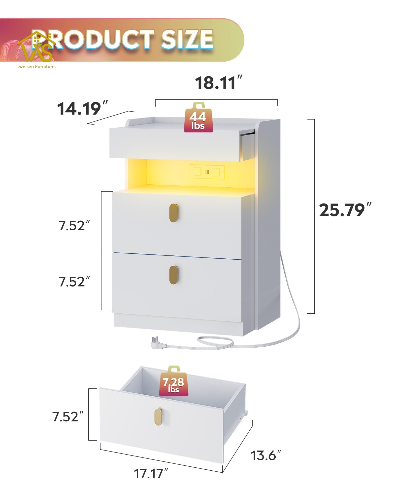 Bedside table with secret compartment