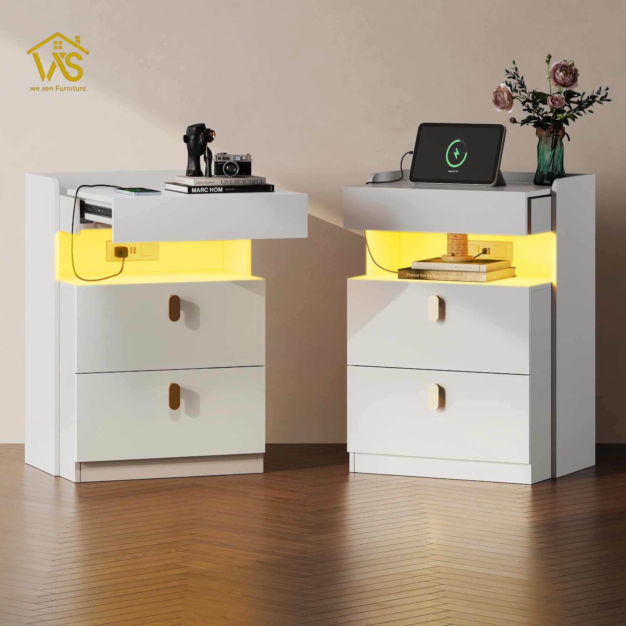 Bedside table with secret compartment