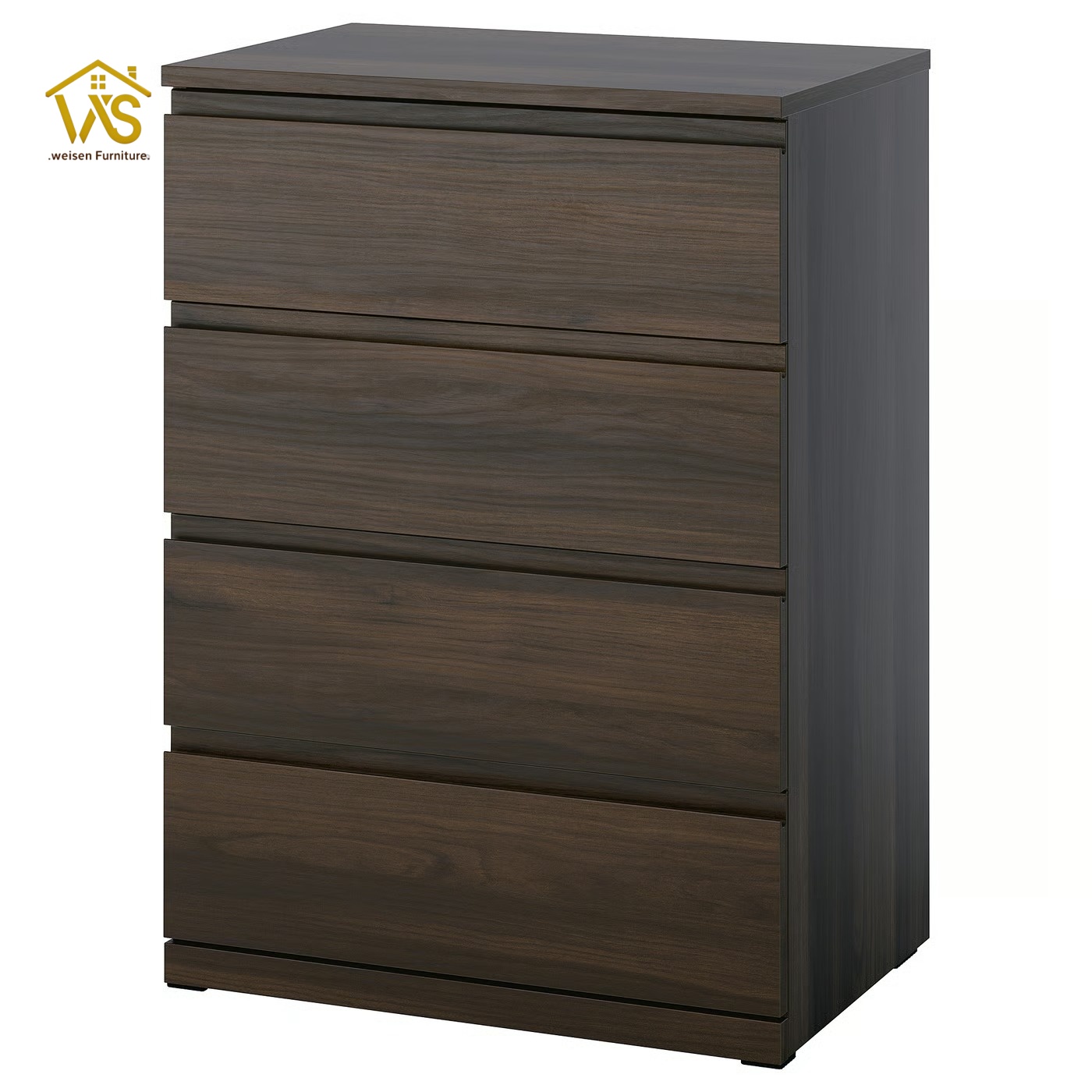 Modern Freestanding 4 Drawer Tall Chest of Drawers with Camouflaged Flip-Top Hidden Stash Compartment, Secure Anti-Theft Concealed Storage Bedroom Dresser for Valuables Jewelry Cash Documents