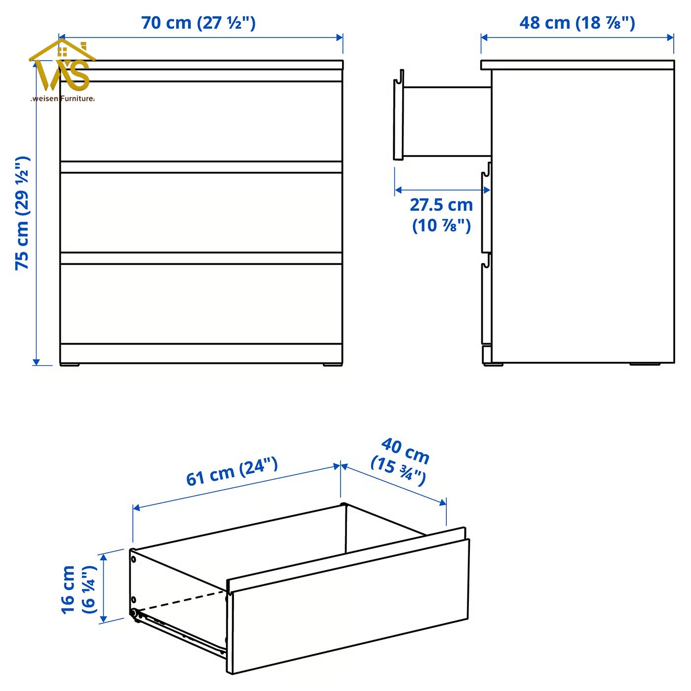 Matte white handle-free 3 drawer tall chest with electronic lock hidden flip top compartment