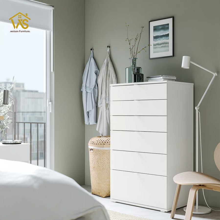 6 drawer tall chest with lockable flip top hidden compartment