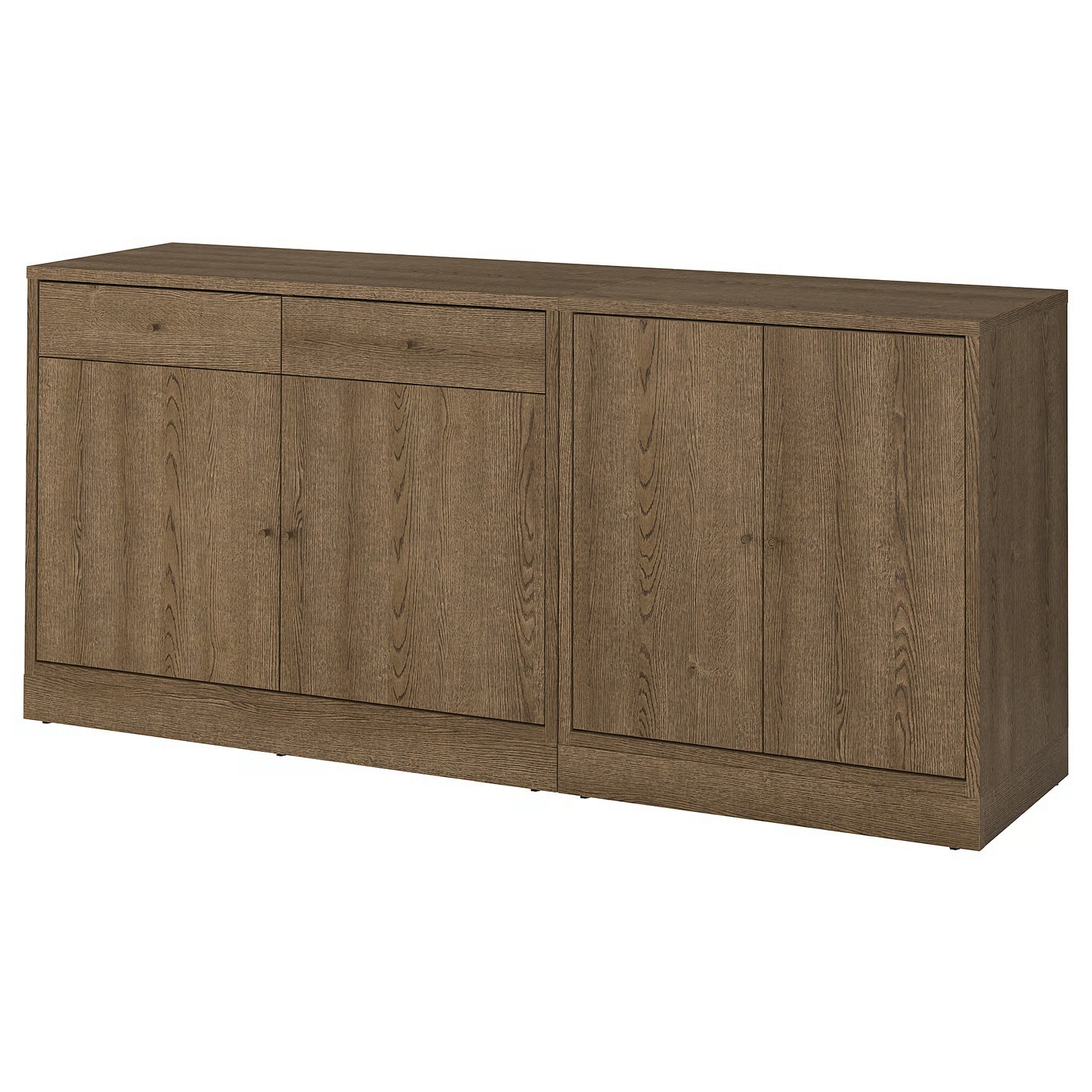 202cm Long Horizontal Rustic Wood Grain Freestanding Credenza, Multi-Door Enclosed Storage Side Cabinet with Round Wood Knobs & Large Display Top for Apartment Entryway Bedroom