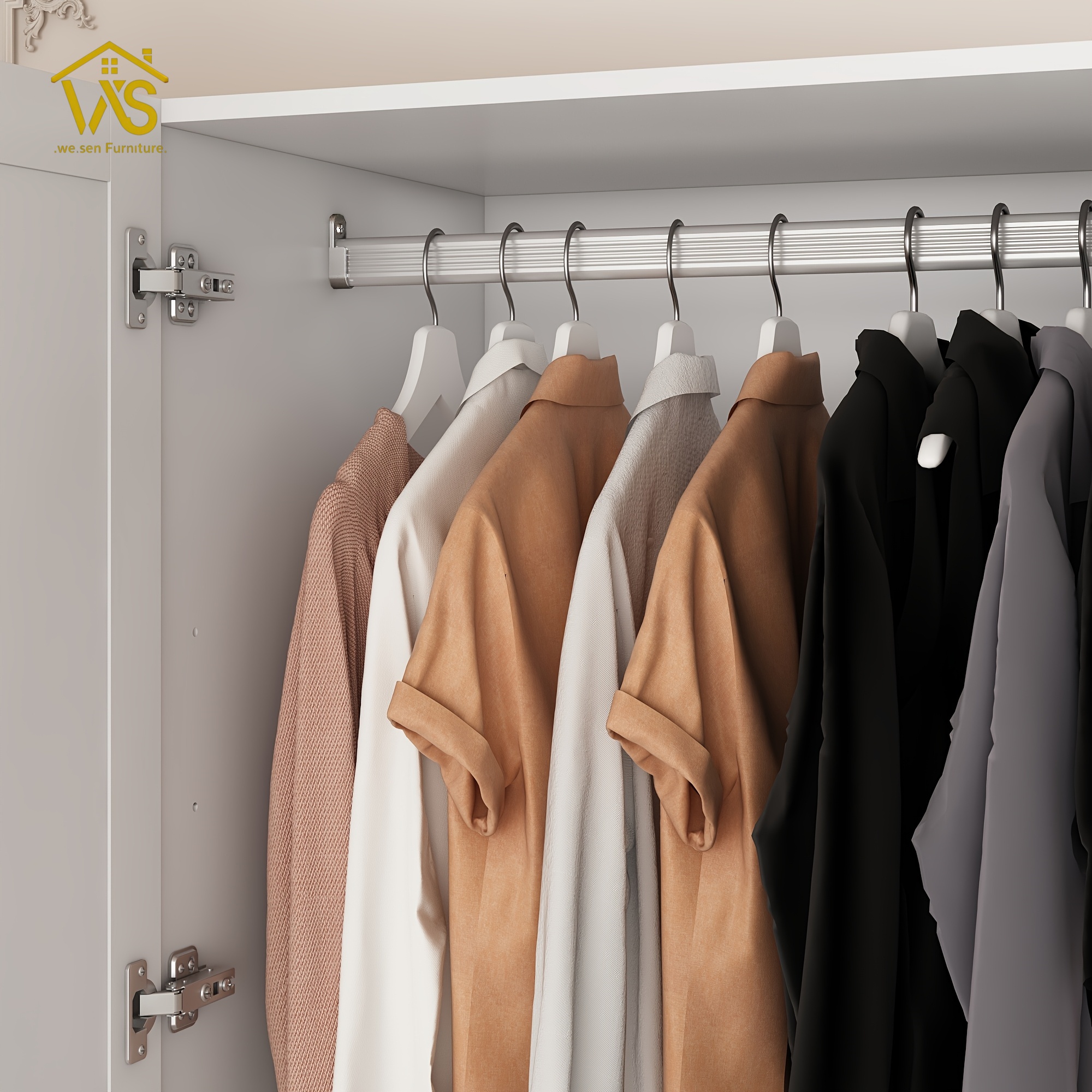 Modern Tall Freestanding Mirrored Wardrobe Closet, 4 Full Mirror Panel Doors Under-Cabinet LED Floor Light Strip, Dual Heavy-Duty Hanging Poles 2 Privacy Drawers 3-Section Silent Slides Multi Compartment Clothing Storage Cabinet for Master Bedroom Apartment